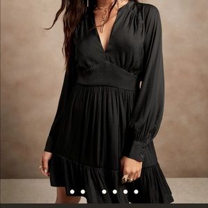 NWT Banana Republic Tiered Black Mini Dress, Size L